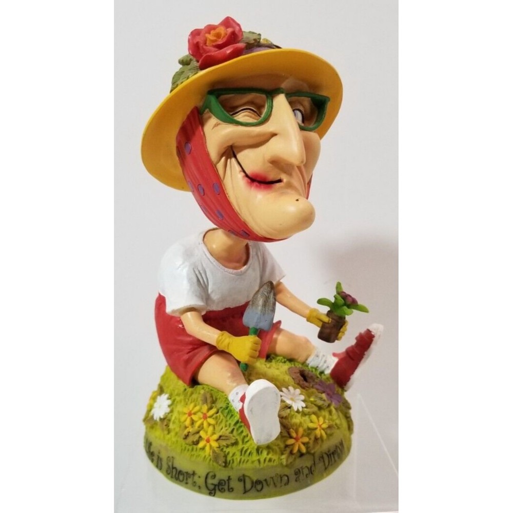 Encore~Granny Gardener Bobbleworks~"Life is Short Get Down & Dirty"~Great Gift!